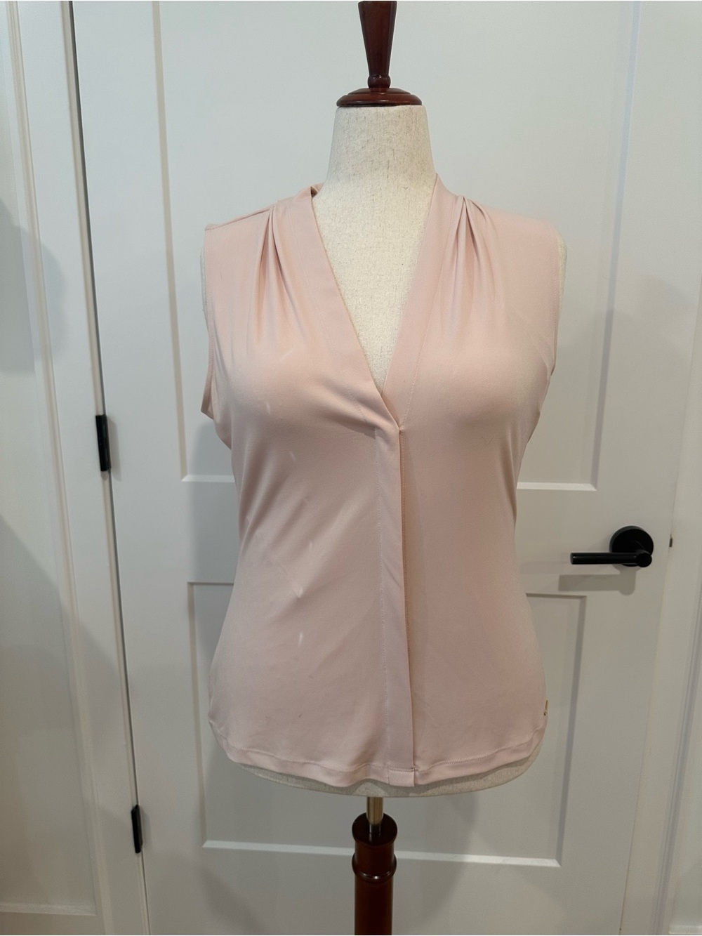 Calvin Klein Sleeveless V-Neck Camisole in Pale Blush